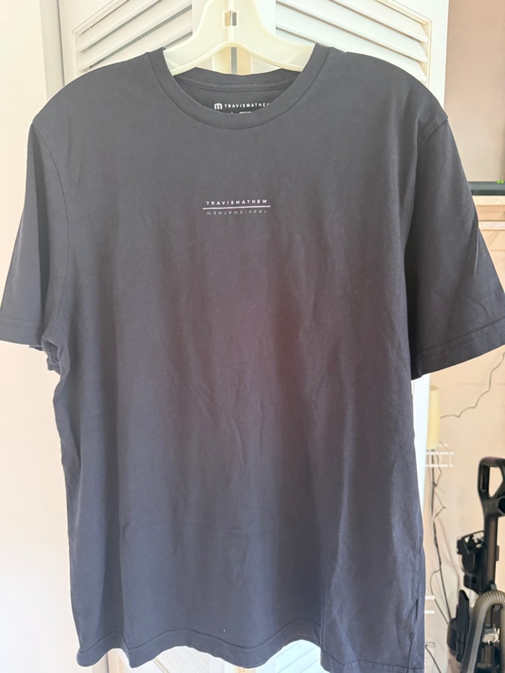 Travis Mathew Black Minimal Logo Crew Tee